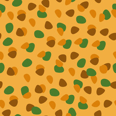The pattern is African seamless ethnic, abstract elements are green, yellow, brown. Vector illustration for printing on paper, fabric, packaging.