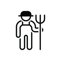 Black solid icon for farmers