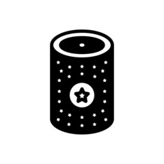 Black solid icon for can