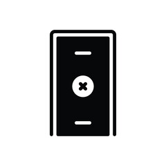 Black solid icon for closing