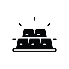 Black solid icon for gold ingots