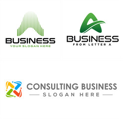 Consulting business with letter A and people logo design 