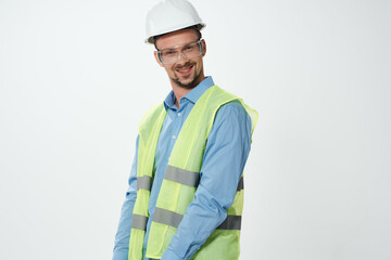 man in white helmet Professional Job Working profession