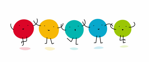 colourful characters vector, team members with different backgrounds, social and culture inclusion and diversity