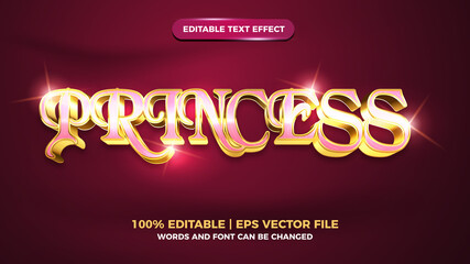shiny prinscess luxury gold 3d editable text effect