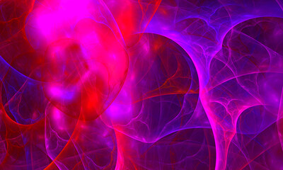 Mesmerizing 3d magenta fibers, violet astral dimension,  pink magic brain, subconscious mind, artificial intelligence or technological membrane in digital artistic illustration. Great for design ideas - 453248628