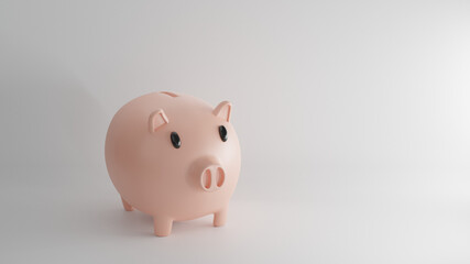 Piggy bank with coins.Concept of saving or money, investment in bank.