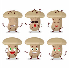 An image of milk mashroom dancer cartoon character enjoying the music