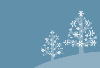 オシャレな冬の木々の寒中見舞い