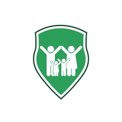 Family insurance icon isolated on white background