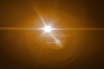 Len Flares animation loop Slow motion on black background