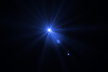 Beautiful optical lens flare effect on black background