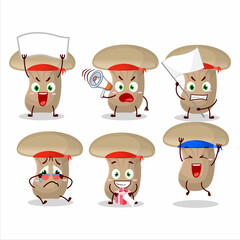 Mascot design style of milk mashroom character as an attractive supporter