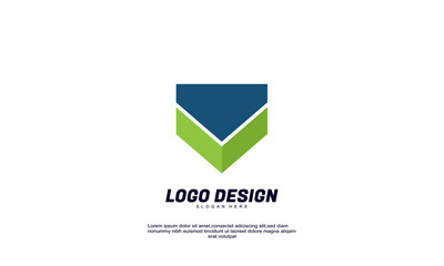 abstract creative idea for logo company or building and business colorful flat design template