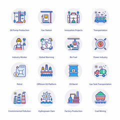 Industry and Services Flat Circle Icons - Vectors