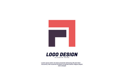 stock abstract creative idea logo for corporate finance business and building colorful design template