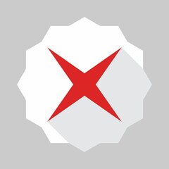 Wrong marks, Cross marks, Rejected, Disapproved, No, False, Not Ok, Wrong Choices, Task Completion, Voting. - vector mark symbols in red. Isolated icon.