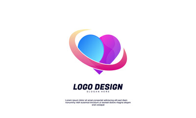 stock vector abstract creative idea for modern planet love logo company building corporate and business gradient color