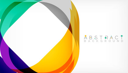 Abstract square shape with overlapping waves, minimal geometric background. Vector Illustration For Wallpaper, Banner, Background, Landing Page