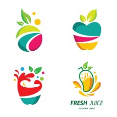 Fresh juice logo images illustration