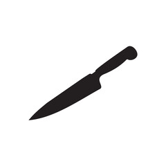Single black kitchen knife silhouette logo design