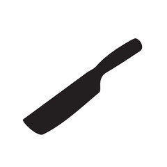 Single black kitchen knife silhouette logo design