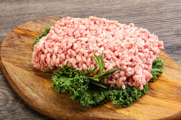 Raw pork minced meat for cooking