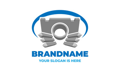 Reinforced concrete products and building materials logo vector