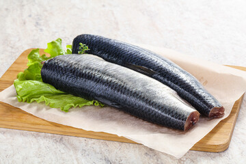 Herring fillet with skin for cooking