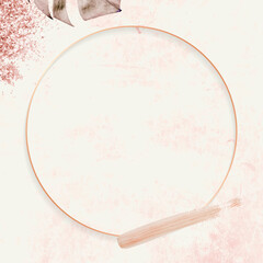 Empty frame with blue leaves design