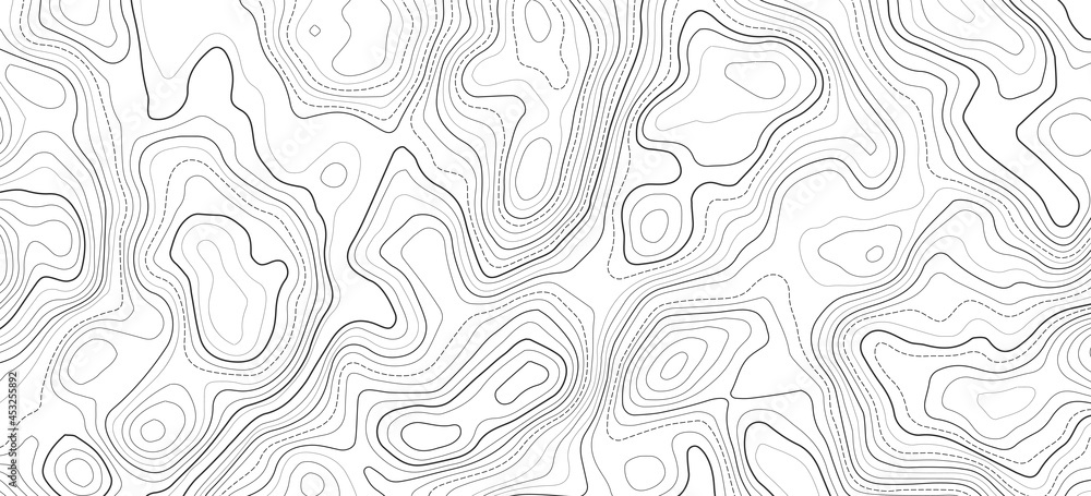 Poster topography contour map with grid. vector relief map.