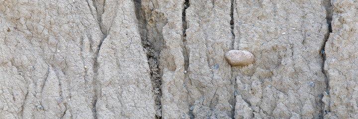 Dried out clay on the coastline