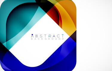 Minimal background. Abstract square shape with round corners created with wavy forms. Vector Illustration For Wallpaper, Banner, Background, Landing Page