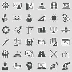 Engineering Icons. Sticker Design. Vector Illustration.