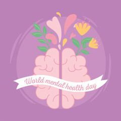 Fototapeta na wymiar world mental health banner