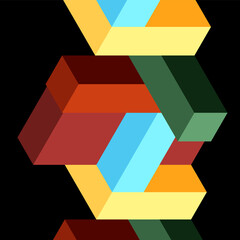 Abstract background. 3d cubes, cubic elements and blocks. Techno or business concept for wallpaper, banner, background, landing page