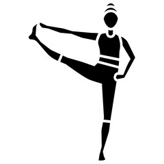 yoga pose glyph icon