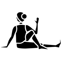 yoga pose glyph icon