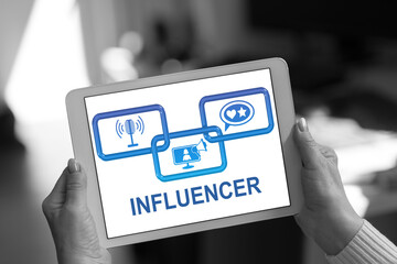 Influencer concept on a tablet