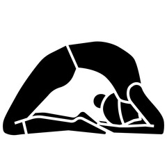 Fototapeta premium yoga pose glyph icon