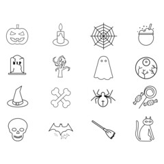 Halloween simple line icon vector illustration