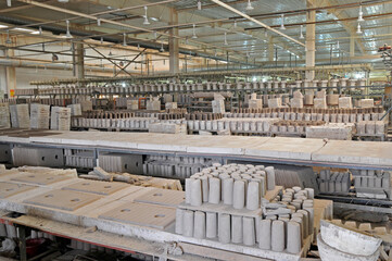 Ceramic products in the workshop