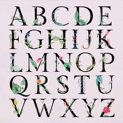 Flower decorated alphabet vector set botanical letters © Rawpixel.com