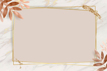 Leafy golden rectangle frame