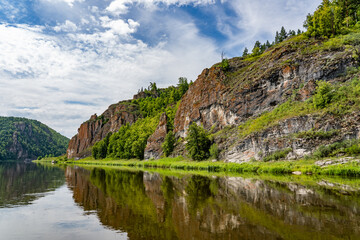 Fototapeta na wymiar The nature of the South Urals. Beautiful mountains and river. Russia.