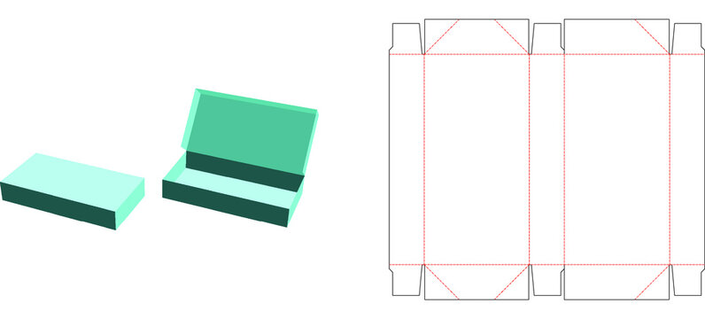 ECMA Folding Carton 6 Corner Glued Tray with Hinged Lid