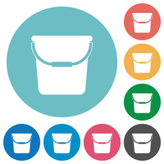 Single bucket flat round icons © botond1977