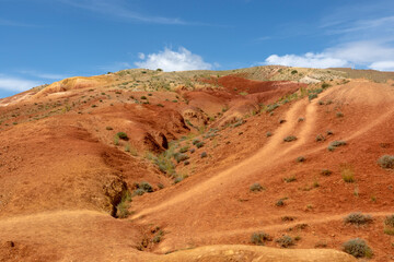 rocks from red sandstone in mountain Altai