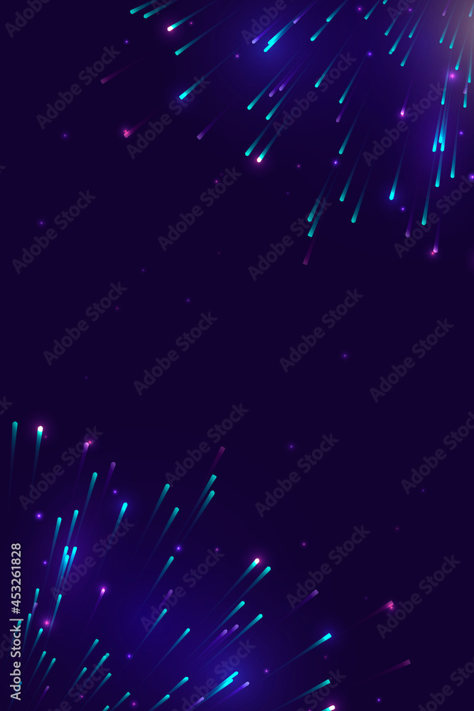 Wall mural colorful neon meteor background design