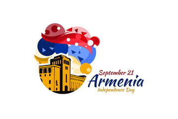 September 21, Independence Day of Armenia. vector illustration. Suitable for greeting card, poster and banner.